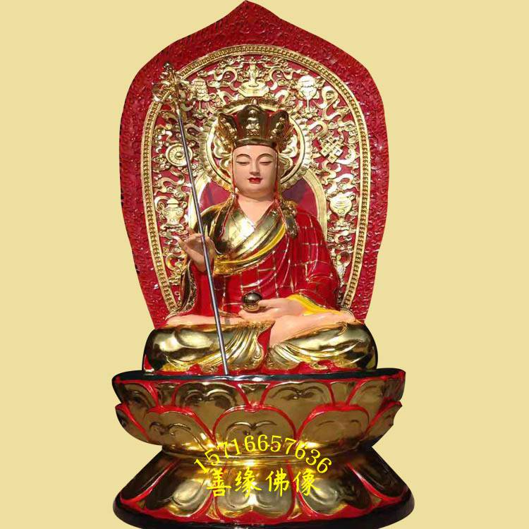 极彩背光地藏王佛像 1.