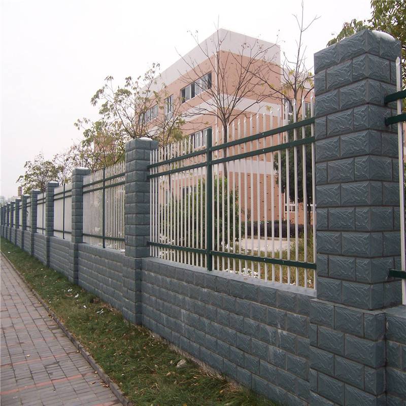 两侧折弯墙体栅栏 围墙铁栅栏 金属围墙护栏