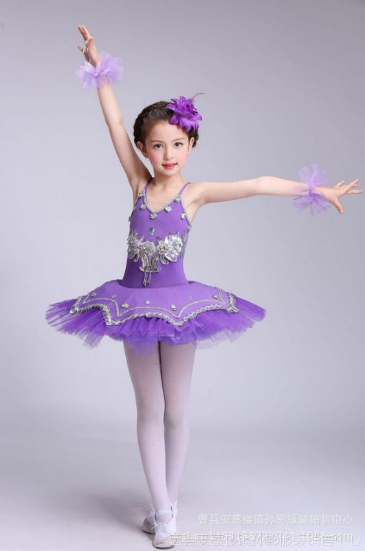儿童演出服装女童芭蕾舞裙蓬蓬裙吊带公主裙舞蹈裙表演练功服