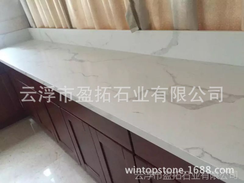 鱼肚白石英石 人造橱柜板 kitchen countertops