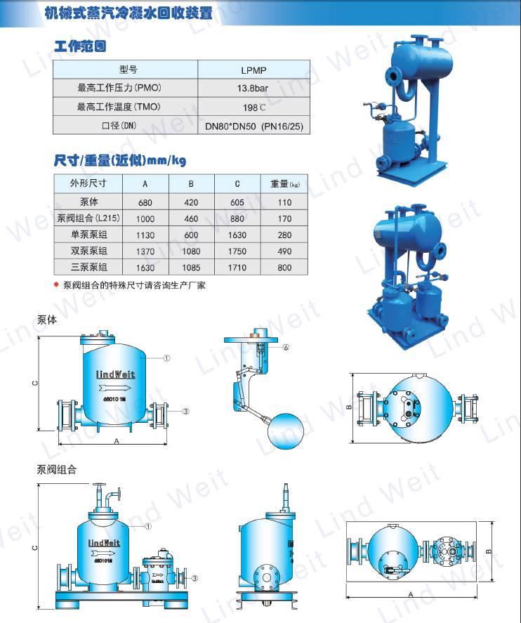 林德伟特lindweit机械式冷凝水回收泵厂家