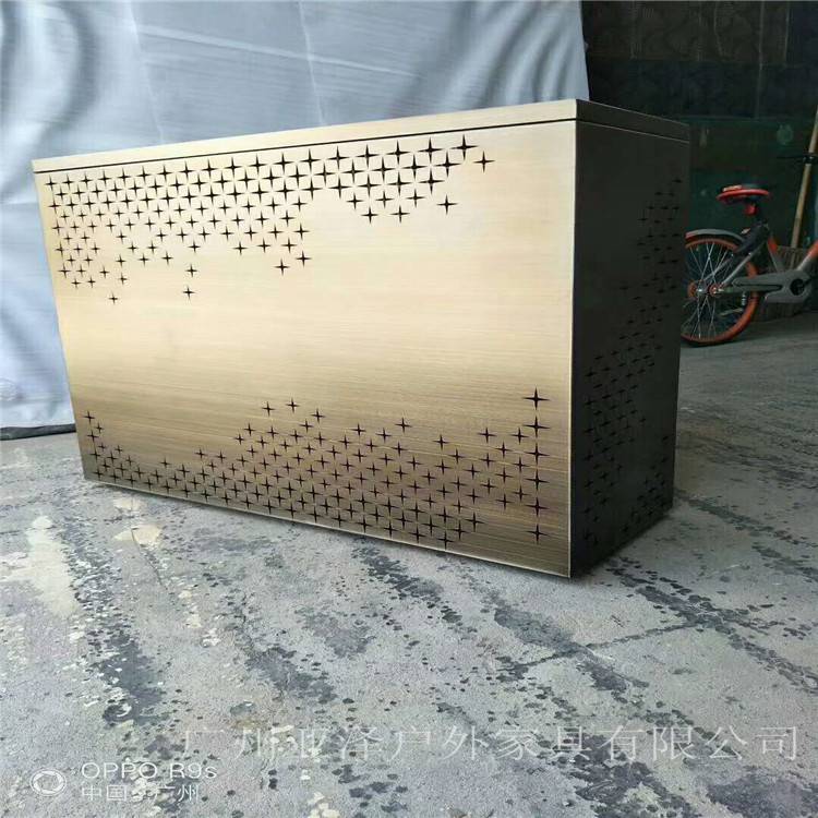 步行街白色烤漆抛光花箱 香港大兴 银行大堂圆形不锈钢花箱 不锈钢