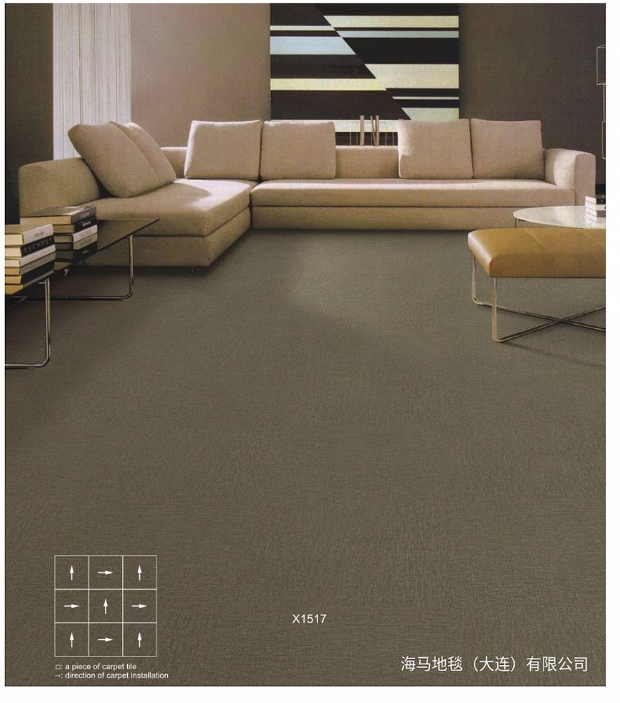 大连办公地毯 海马地毯 厂家直销尼龙原液丝平圈方块地毯 办公室会议