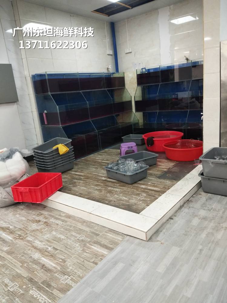 深圳海鲜玻璃缸定制-深圳鱼池制冷机-深圳龙华海鲜养殖缸