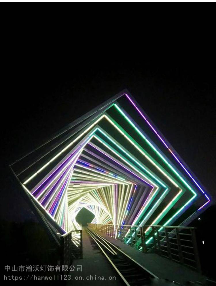 时光隧道led彩灯走廊灯光节拱门通道户外防水工程亮化公司