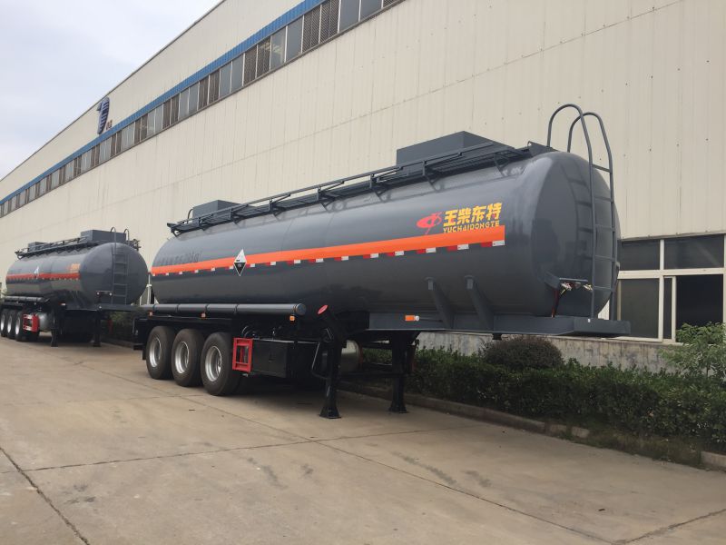 玉柴东特化工半挂,稀钢衬塑罐车, 耐酸碱运输罐车价格图片