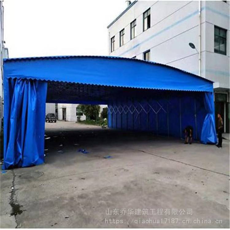 河北邯郸移动仓储篷 全自动遮阳棚 户外推拉雨棚厂家安装