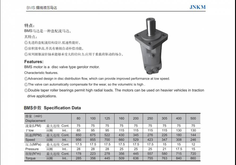 摆线液压马达型号bms125oms125bmsy125sms125bm5125