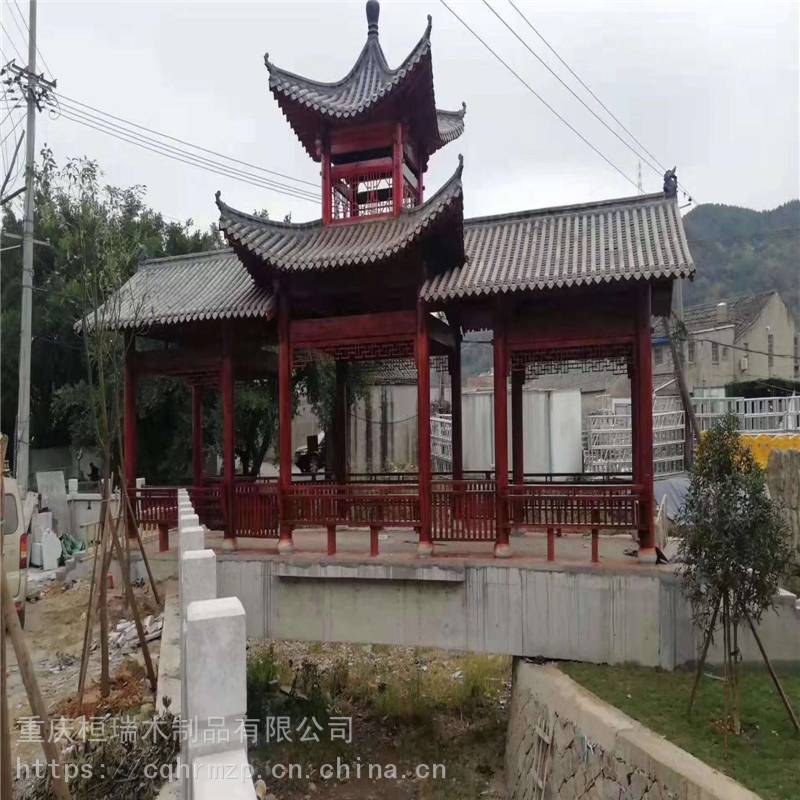 供应泸州欧式木屋 中式木房子制作 仿古木建筑厂家 古建走廊回廊亭
