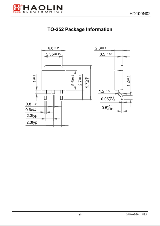 mosfet场效应管 hd100n02 to-252封装 厂家直销 台湾芯片