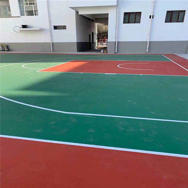 山东淄博塑胶篮球场建设橡胶篮球场施工epdm球场跑道材料厂家奥美佳