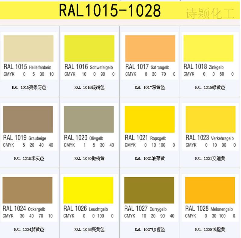ral色卡油漆ral1018绿黄色油.