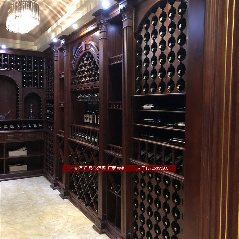 格瑞鑫 吉林红酒酒架展示架子 别墅恒温整体酒窖 装饰款式