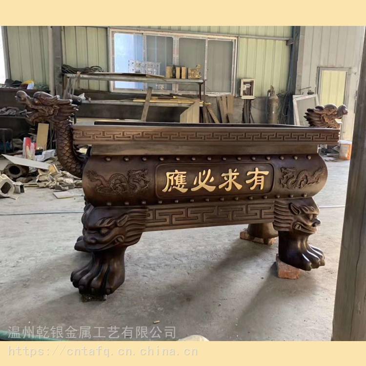定制各类尺寸供奉寺庙香炉 现货铸铁香炉大型室内外宗祠道观佛堂摆放