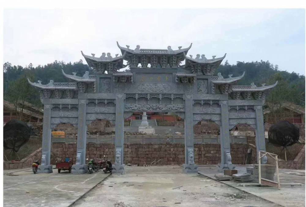 定做村口石三门房屋牌坊石雕牌坊五门大型标300平米v房屋牌楼图片