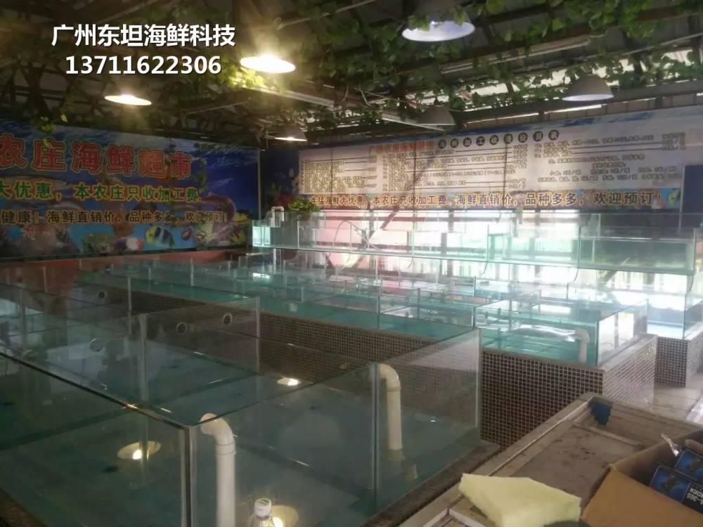 深圳光明海鲜池电话-深圳超市海鲜池-深圳贝壳类玻璃池定做