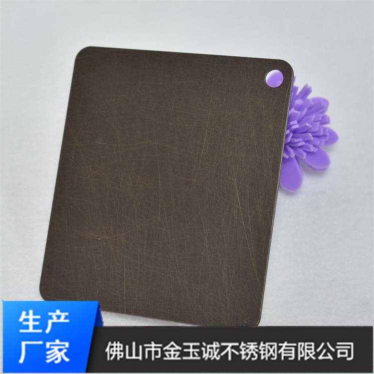 供应201乱纹青古铜不锈钢板厂家/仿铜装饰不锈钢制品定制