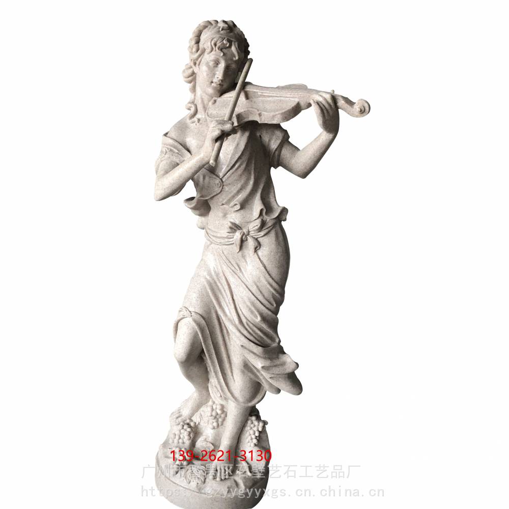 拉小提琴女神雕塑音乐小天使雕塑欧式少女石雕店面橱窗展示厅ktv酒店
