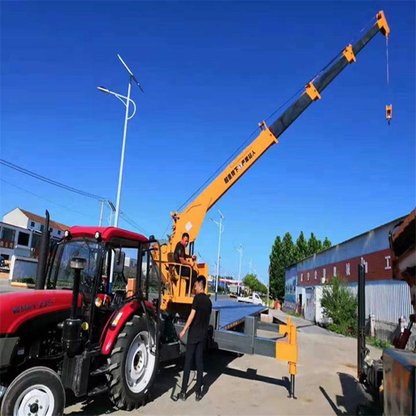 拖拉机随车吊带抱砖机 拖拉机头改装5吨随车吊 德建 拖拉机自备吊