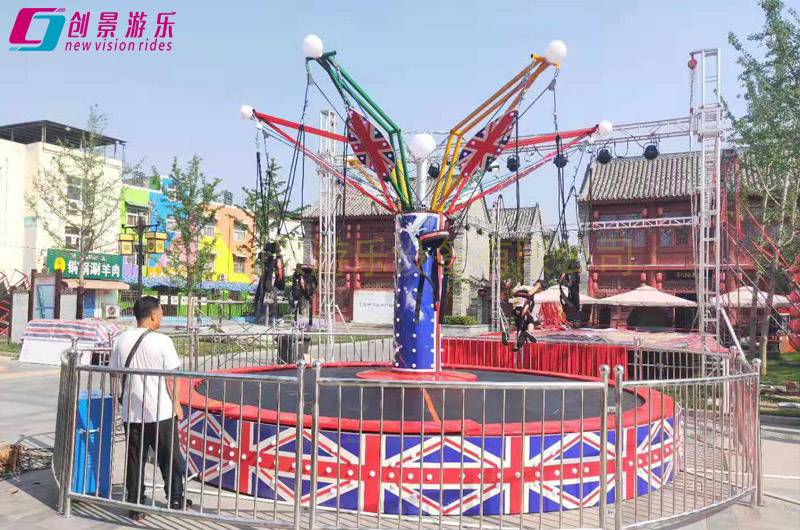 6人旋转蹦床儿童户外游乐设备旋转弹跳蹦极