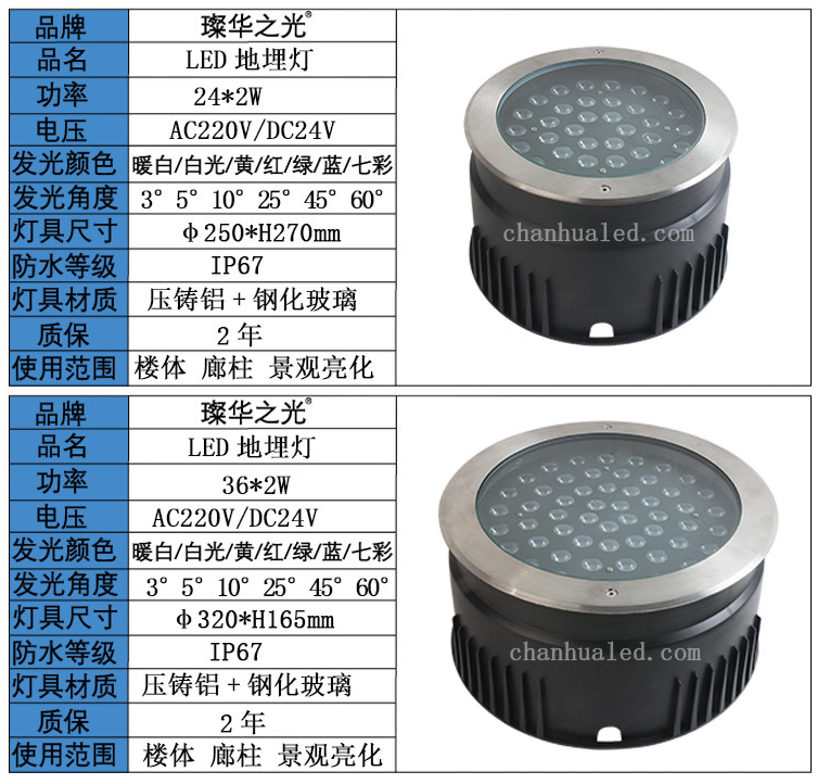 璨华照明sk-dmd-xk22 led地埋灯12~72w新款圆形嵌入式埋地灯小区公园