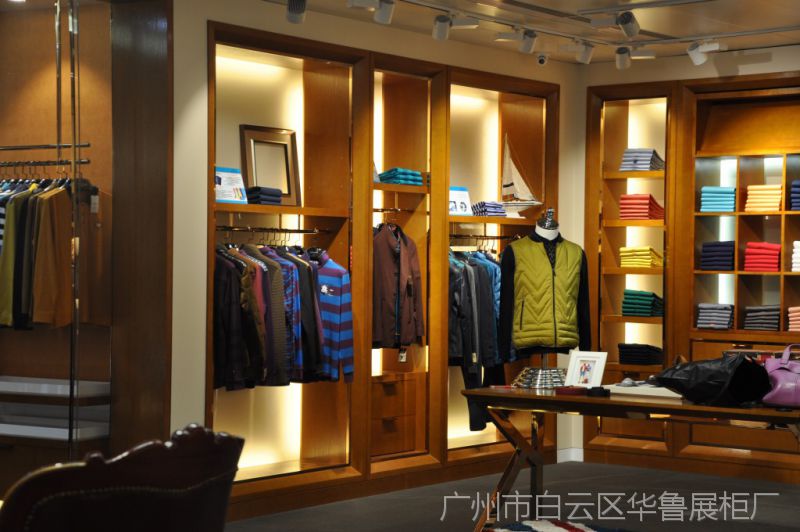 服装店展示货架 店铺设计装修 高档男装店陈列架 中岛柜 展柜