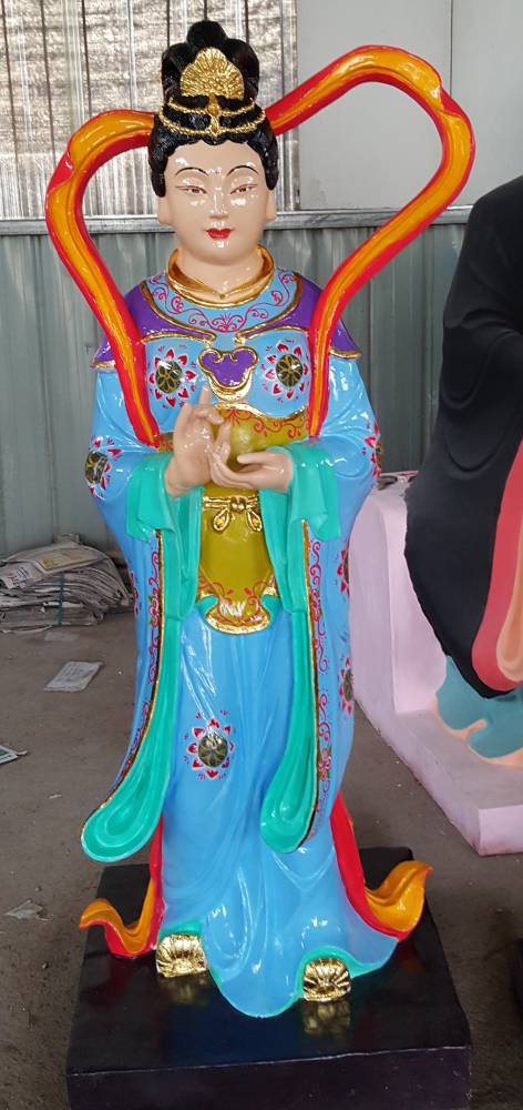 蚕神蚕花娘娘神像树脂玻璃钢塑像彩绘贴金河南佛像厂直销