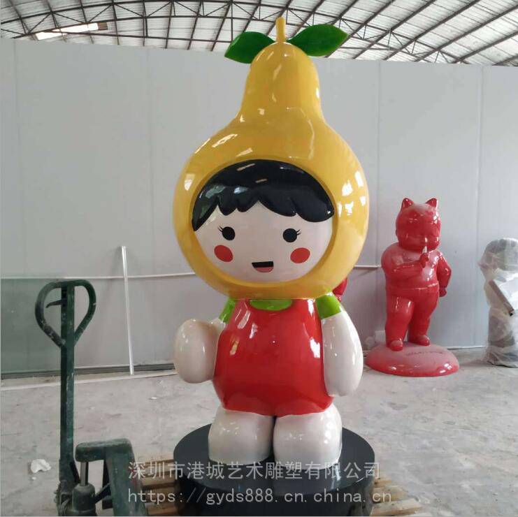 贵州生态植物园主题农家乐餐饮植物形象玻璃钢竹笋卡通雕塑摆件