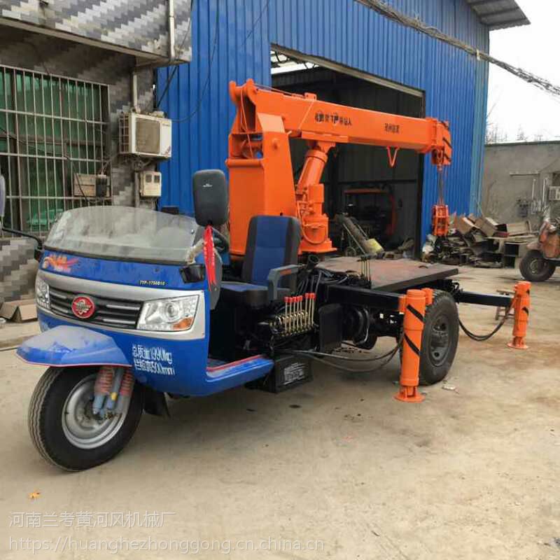 黄河风厂家全自动下葬车 拉寿材专用三轮随车吊 加长车厢