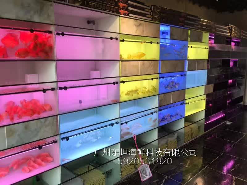 广州金沙洲海鲜鱼池制作图片-海鲜池-广州梯形海鲜池定做