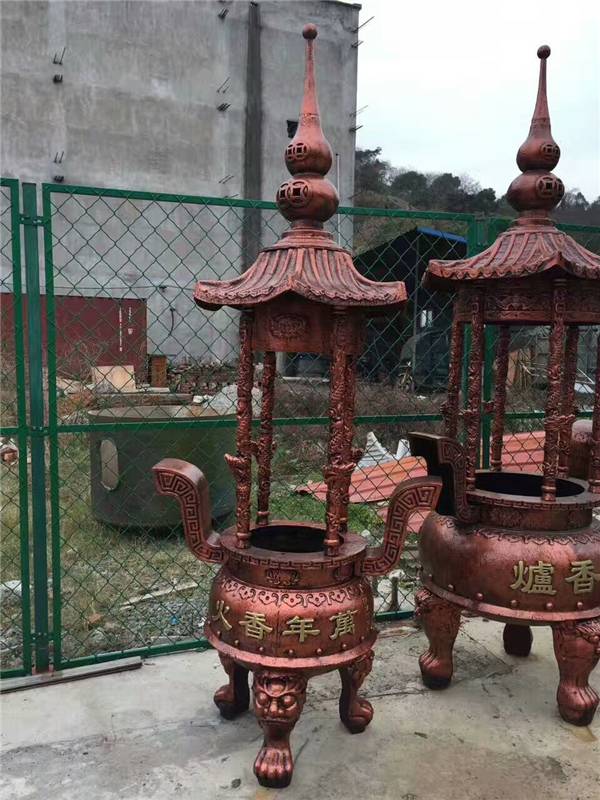 厂家直销室外寺庙圆形六龙柱香炉 鼎祠堂寺庙陵园景区香炉 寺庙香炉