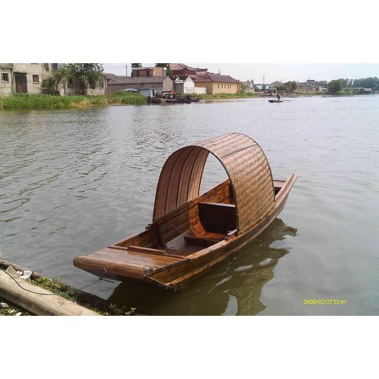 定制乌篷船水乡木船景观船养花船厂家直销装饰木船