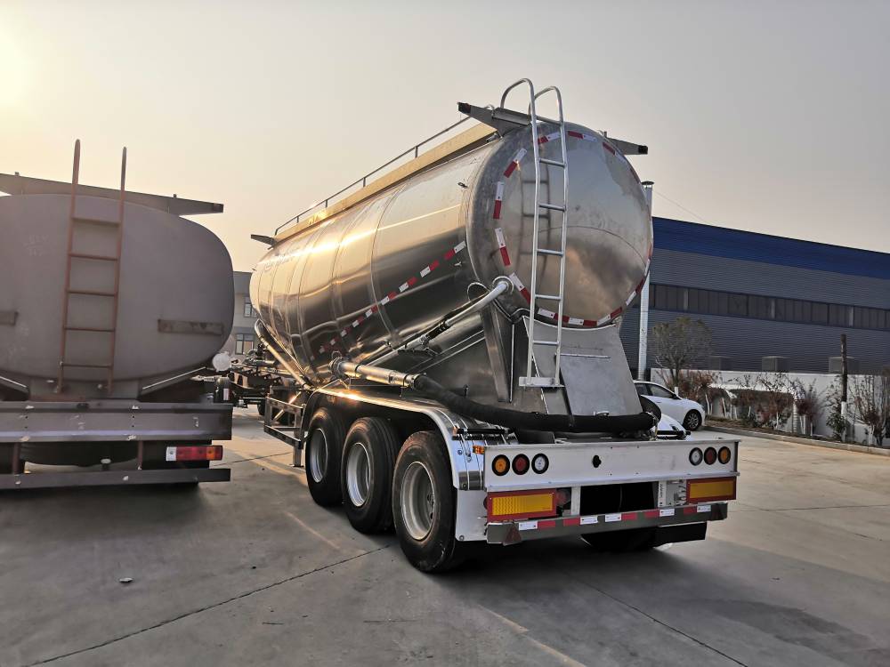 铝合金半挂粉粒物料运输车 轻量化散装水泥运输车