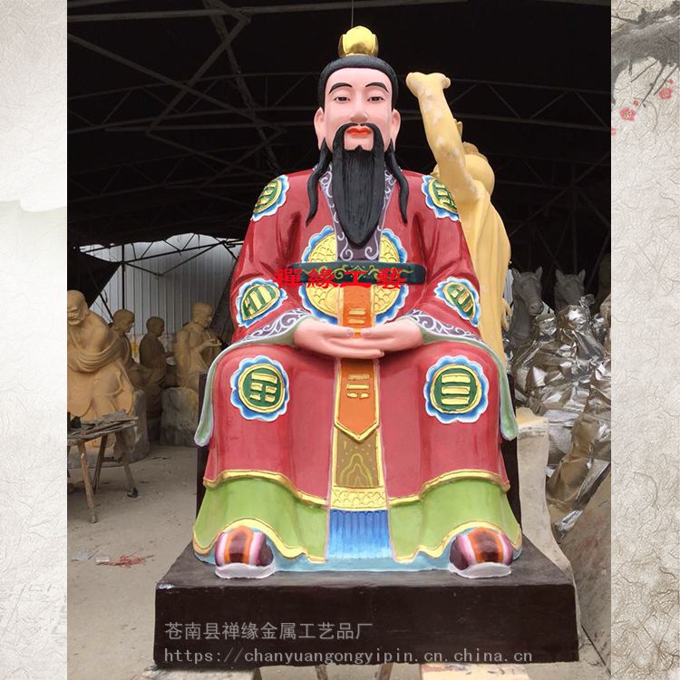 玻璃钢彩绘三清坐像/树脂三清神像/道观神像供应商