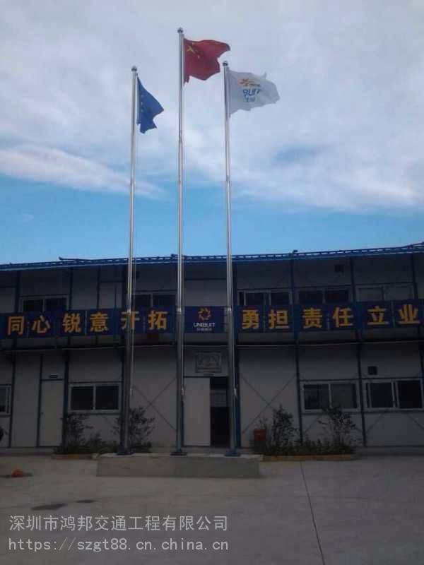 博罗建筑工地旗杆,博罗工地项目部旗杆,博罗工地升旗旗杆定制