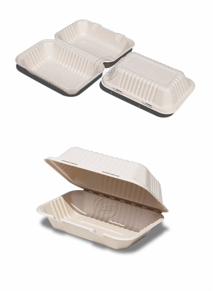 批发外卖食品餐盒一次性纸浆餐盒环保可降解麦秸秆浆餐盒