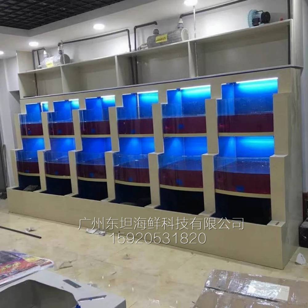 广州新港西海鲜鱼池制作图片-海鲜池摆放-广州农庄土建鱼池