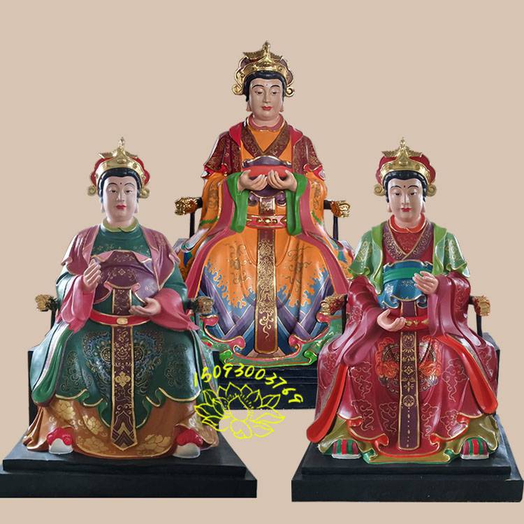 三奶奶神像报价 泰山三位送子奶奶 极彩劈山老母神像 河南道教佛像