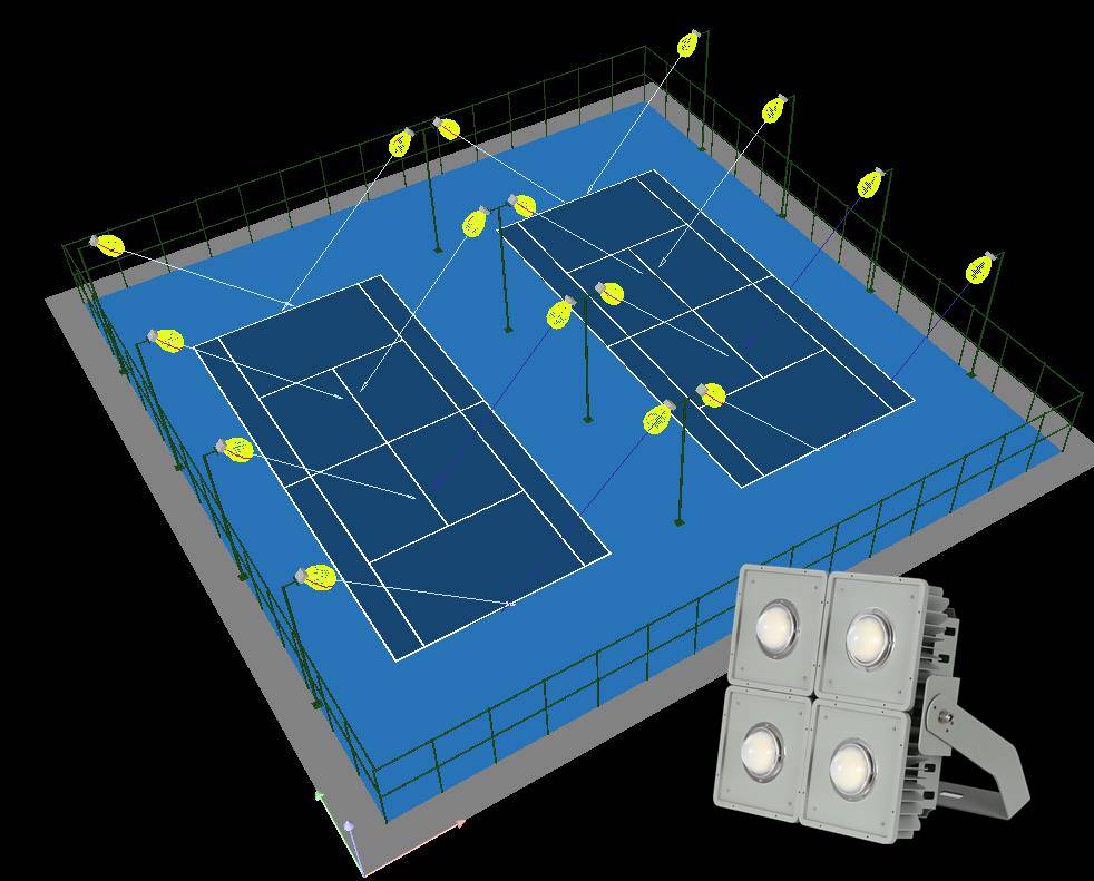 室外网球场照明灯fs-qc0865-400w网球场led专用灯