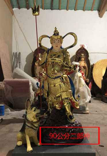 二郎显圣真君神像厂家供应 树脂为民除害杨戬神像雕塑 金花太子神像