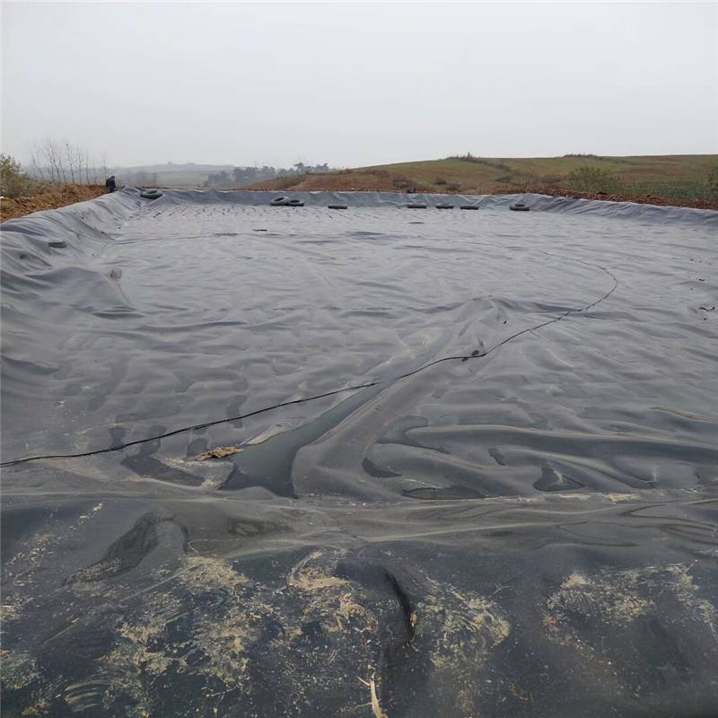 1.9mm厚HDPE土工膜抗穿刺防水材料 蓝色土工膜搭接宽度 润业土工