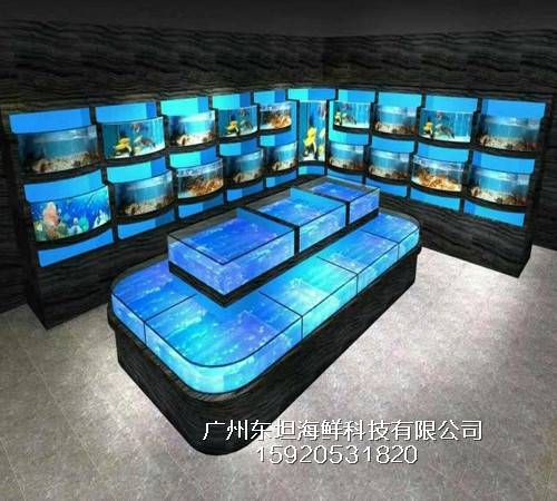 广州元岗海鲜鱼池制作-海鲜鱼池养殖-广州海鲜烧烤店定做鱼池