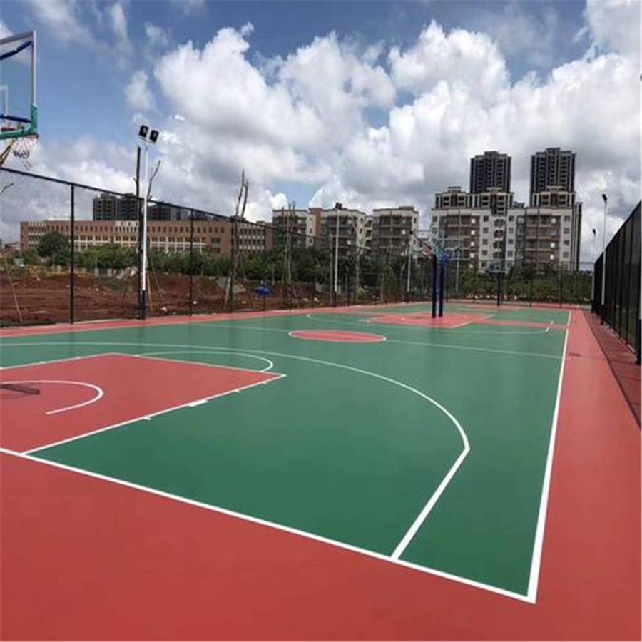 威海硅pu塑胶篮球场 弹性球场地面铺装