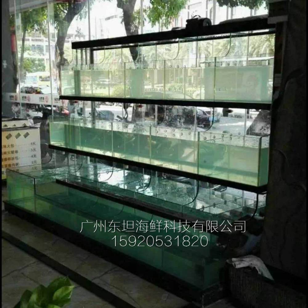 广州官洲海鲜池安装-海鲜池制冷-广州三层海鲜玻璃鱼池