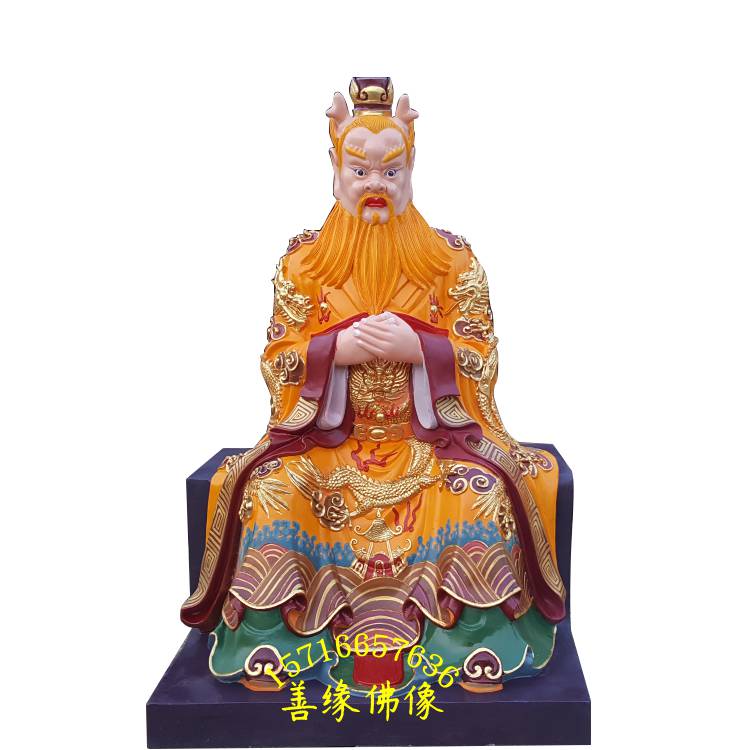 五帝龙王神像厂家直销 北海龙王神像 南海龙王 寺庙供奉玻璃钢材质