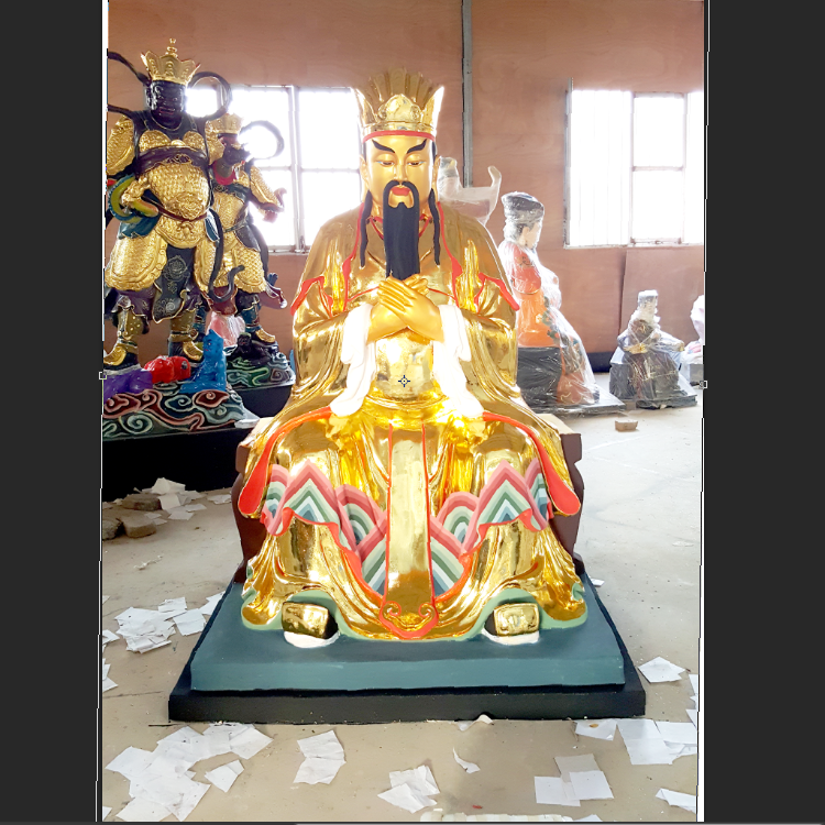 寺庙定制2米以上玉皇大帝王母娘娘神加工彩绘贴金善缘佛像