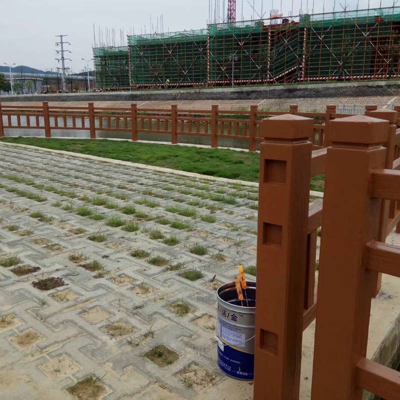 仿木护栏河道水泥栏杆 市政道路仿木围栏 园林景观梯形水泥栏杆