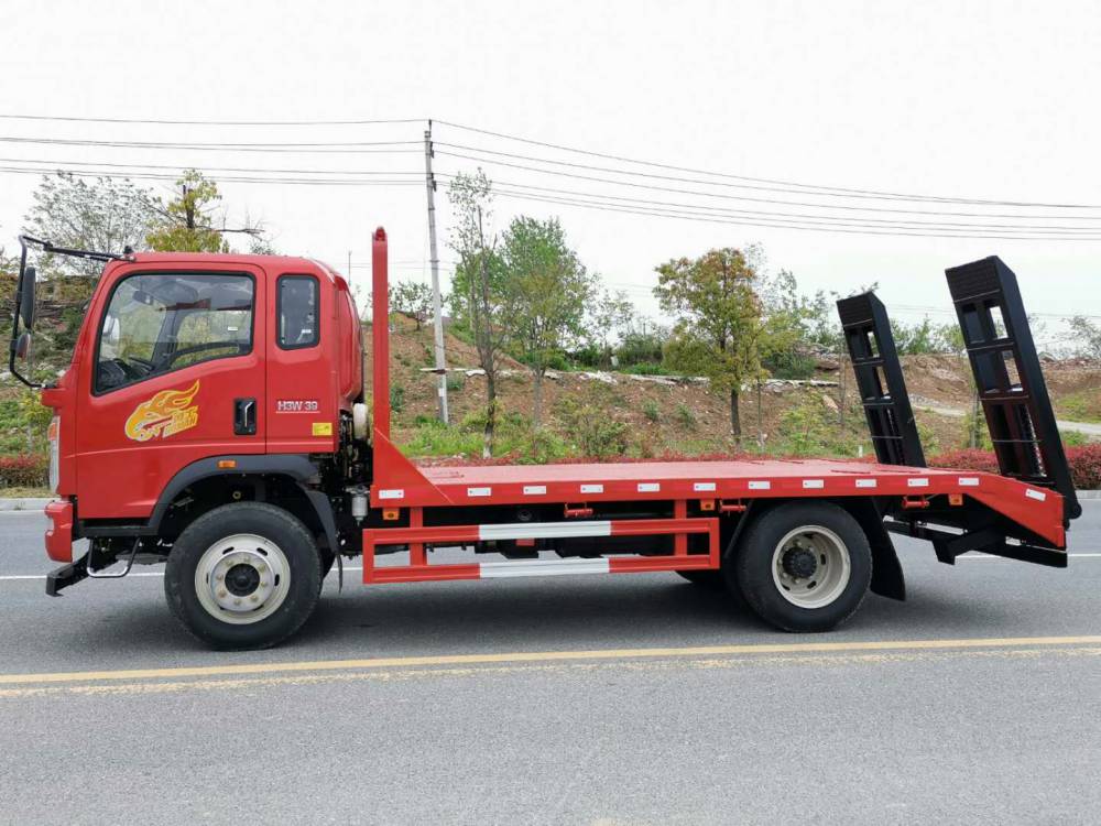 青岛解放 120挖机拖车 10吨叉车平板车 可加货箱