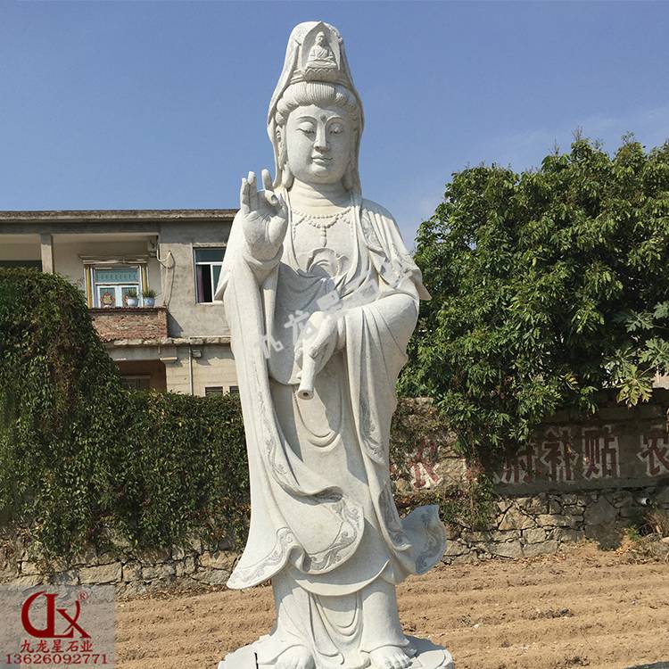 观世音菩萨石像图片 雕刻一尊石雕观音报价