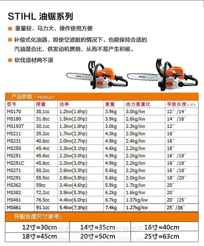 斯蒂尔12寸单手油锯 迷你家用手锯 stih汽油链锯ms193t